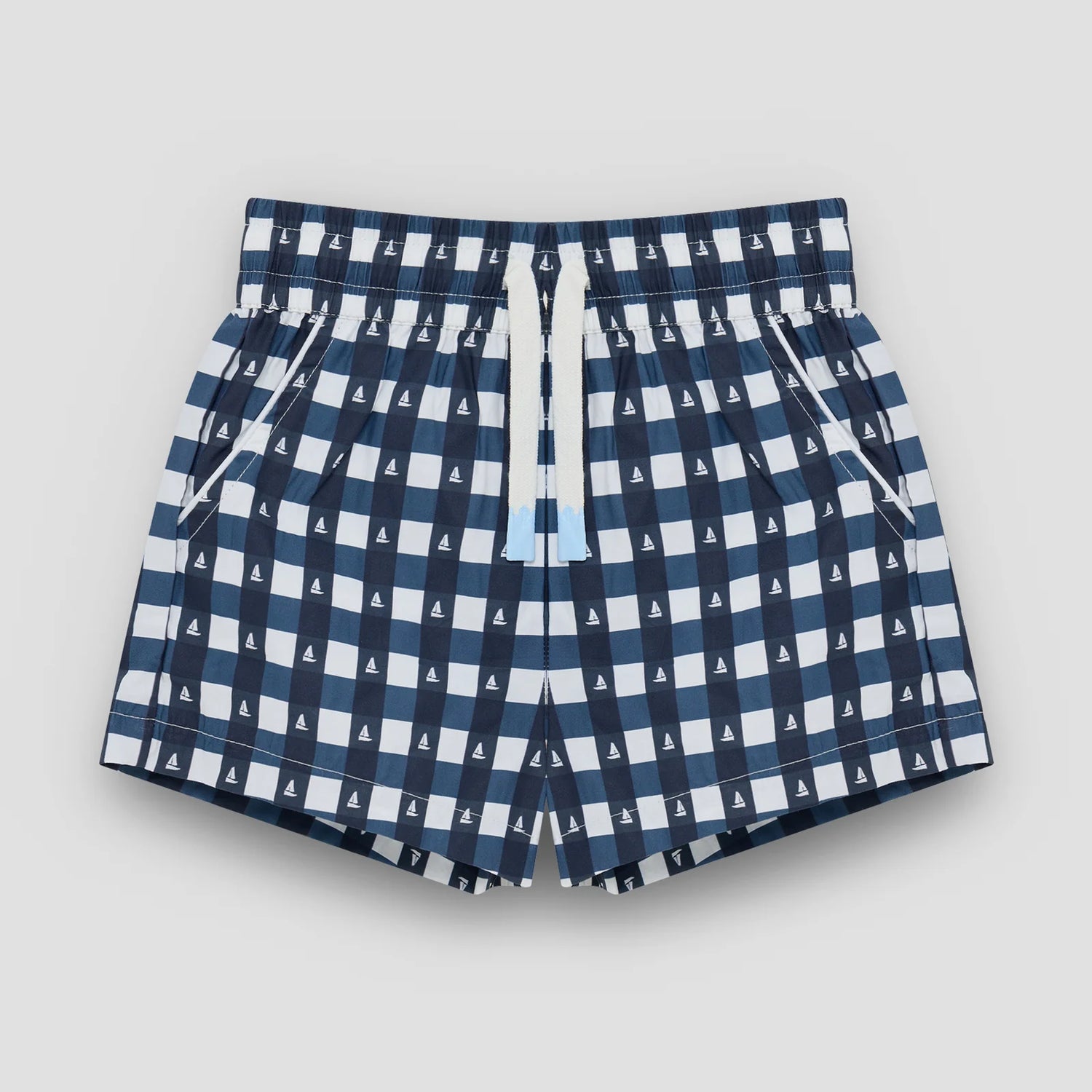 Little Navy Gingham Sailor Short