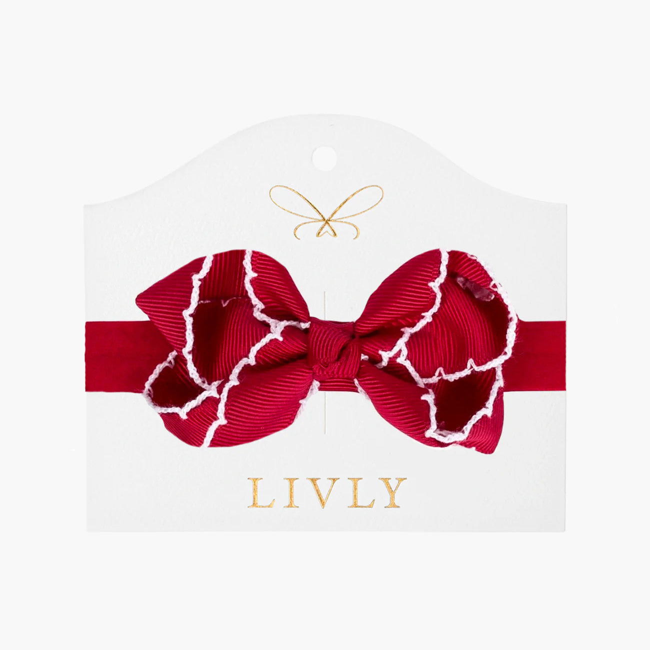 Picot Baby Hairband - Scarlet