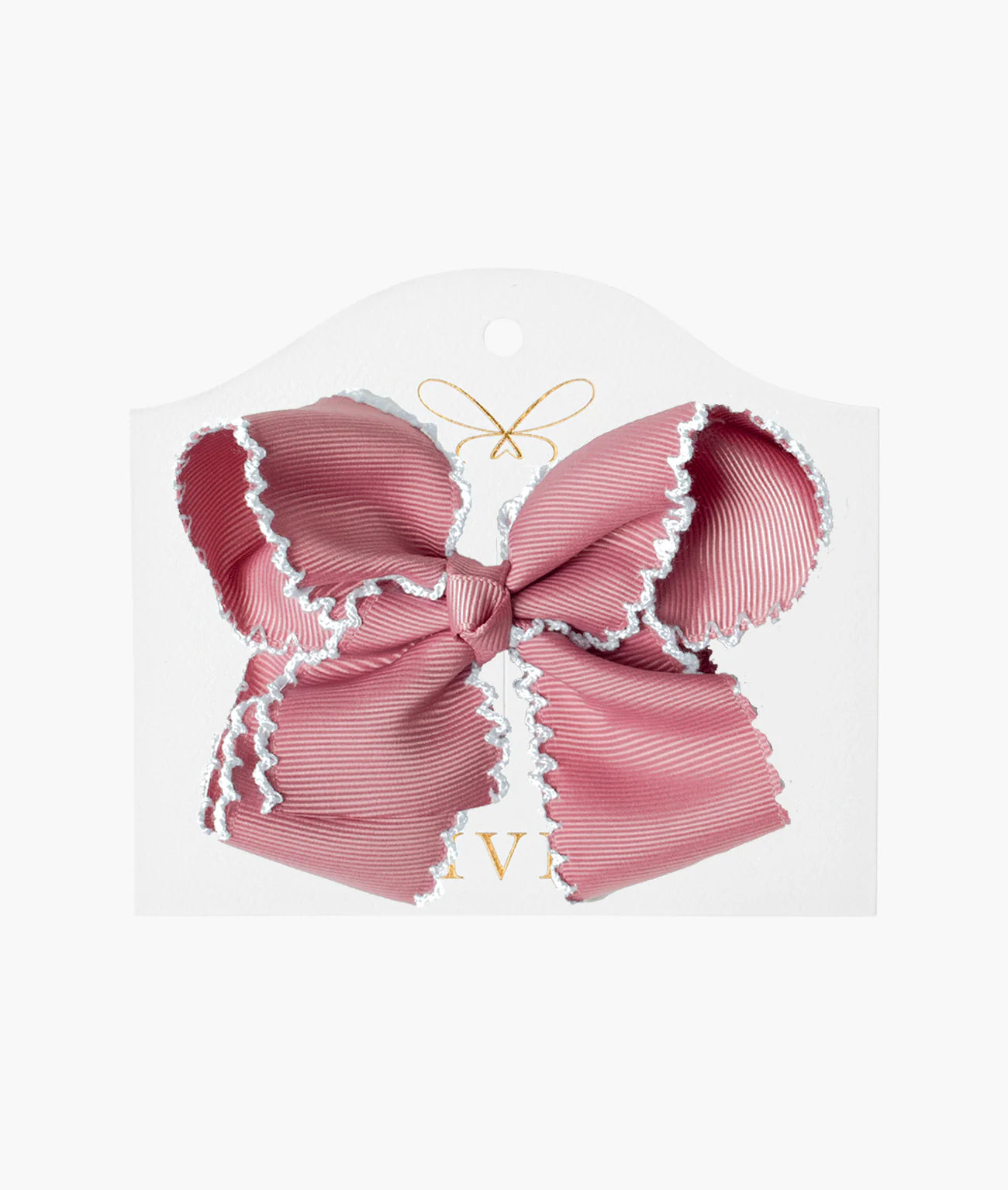 Bow - Picot Rosy Mauve - Large