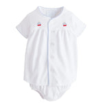 Little English Pinpoint Layette Knit Set - Sailboat - 6M