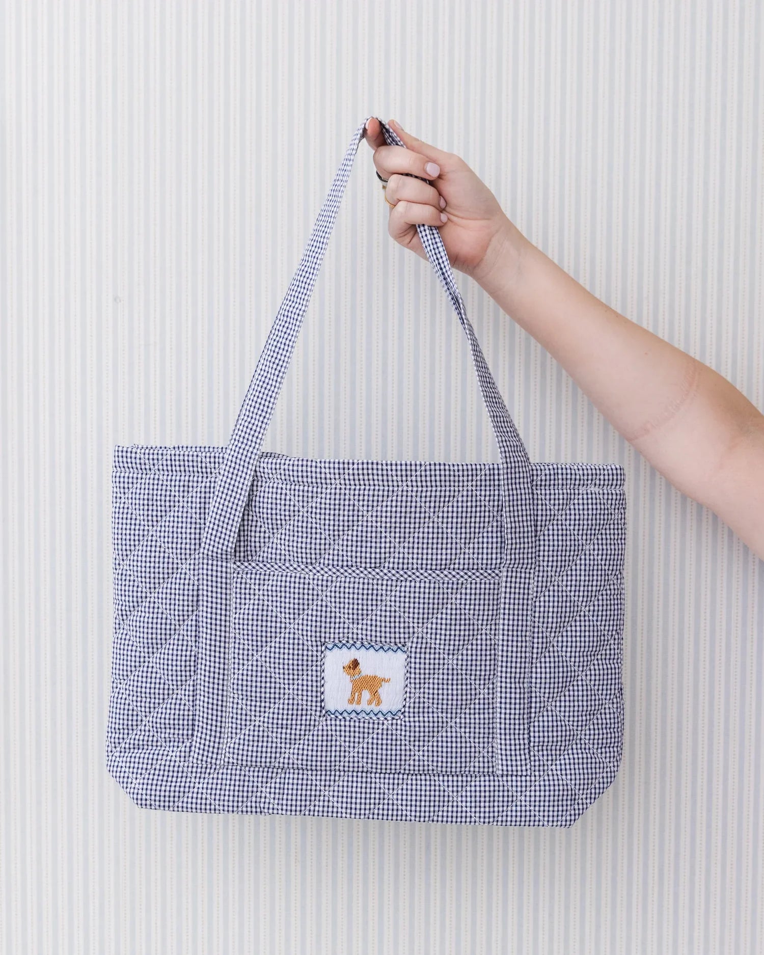 Quilted Luggage Boy Lab - Tote Bag