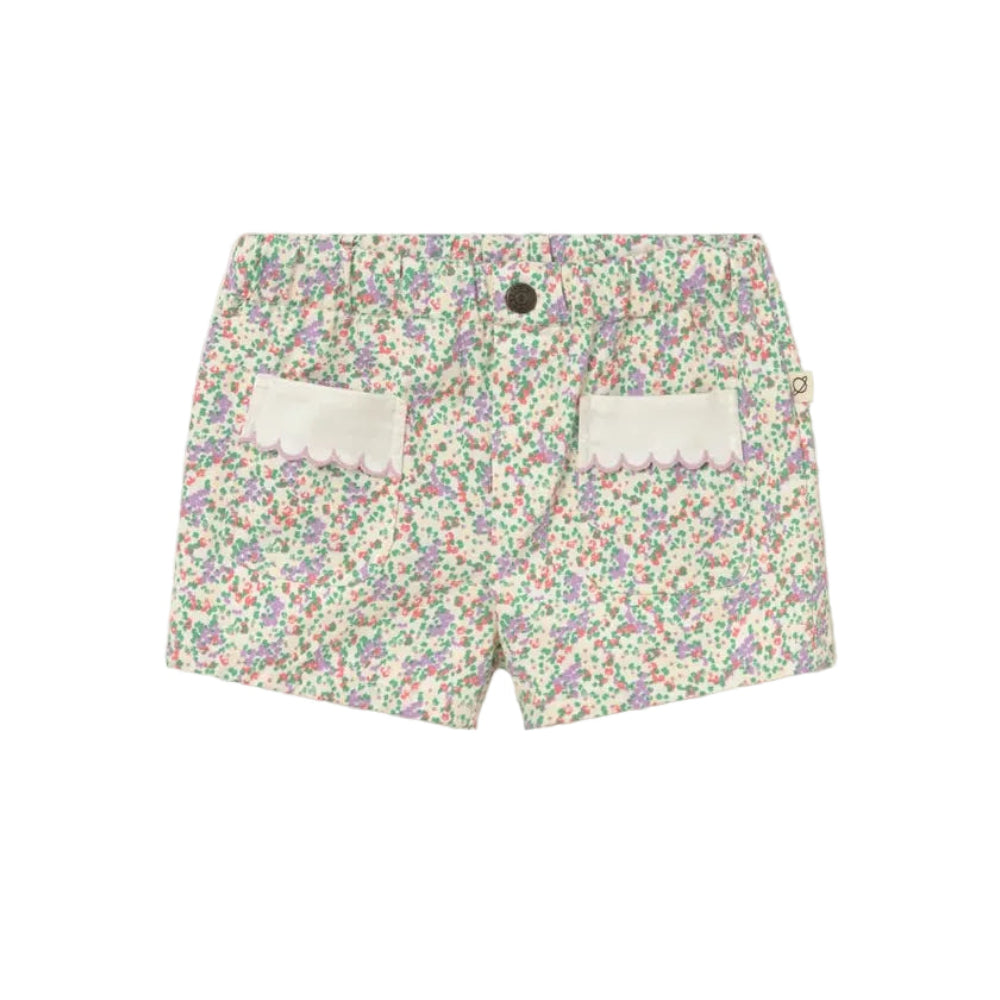 Floral Twill Cotton Shorts