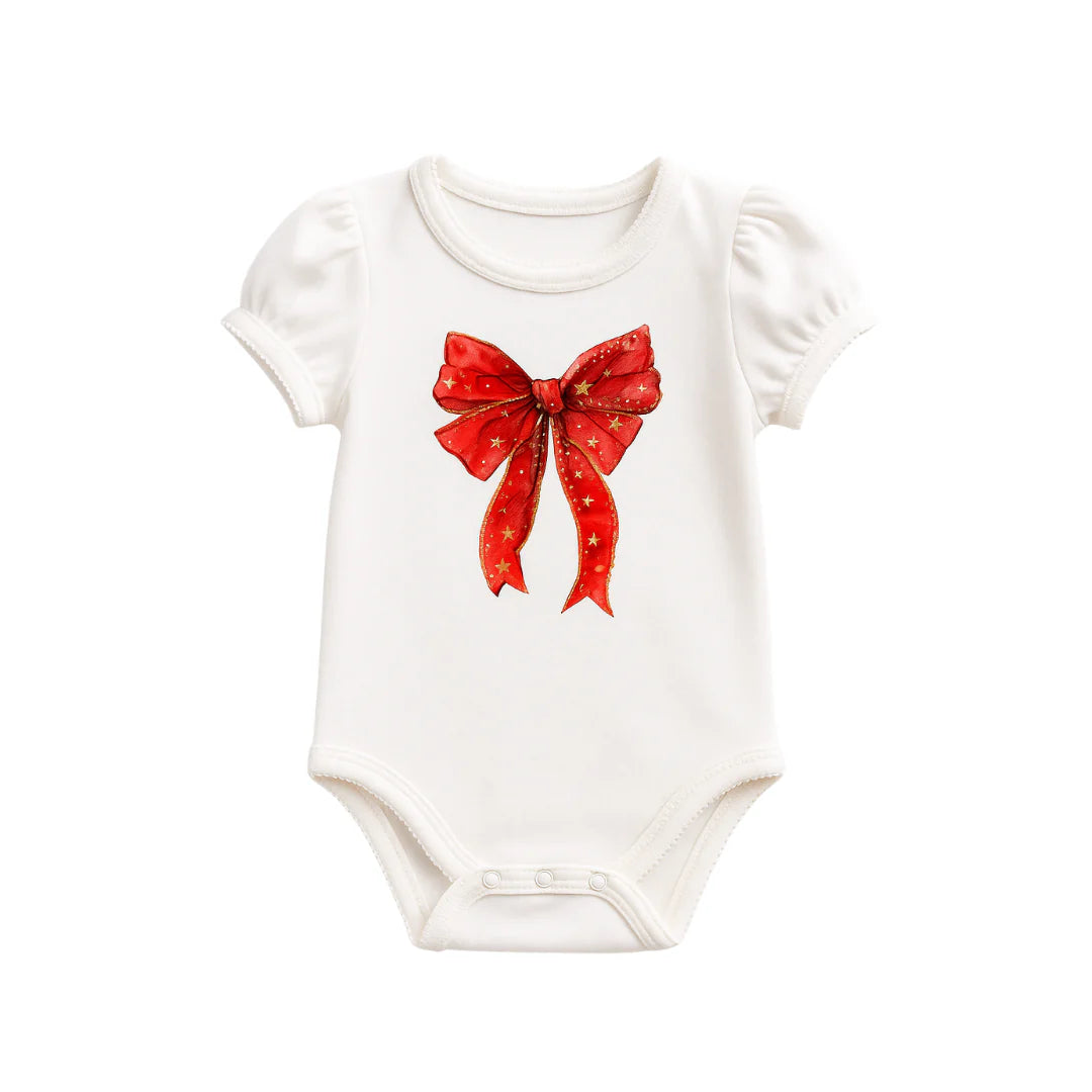 Christmas Bodysuit - Ruby Star Bow