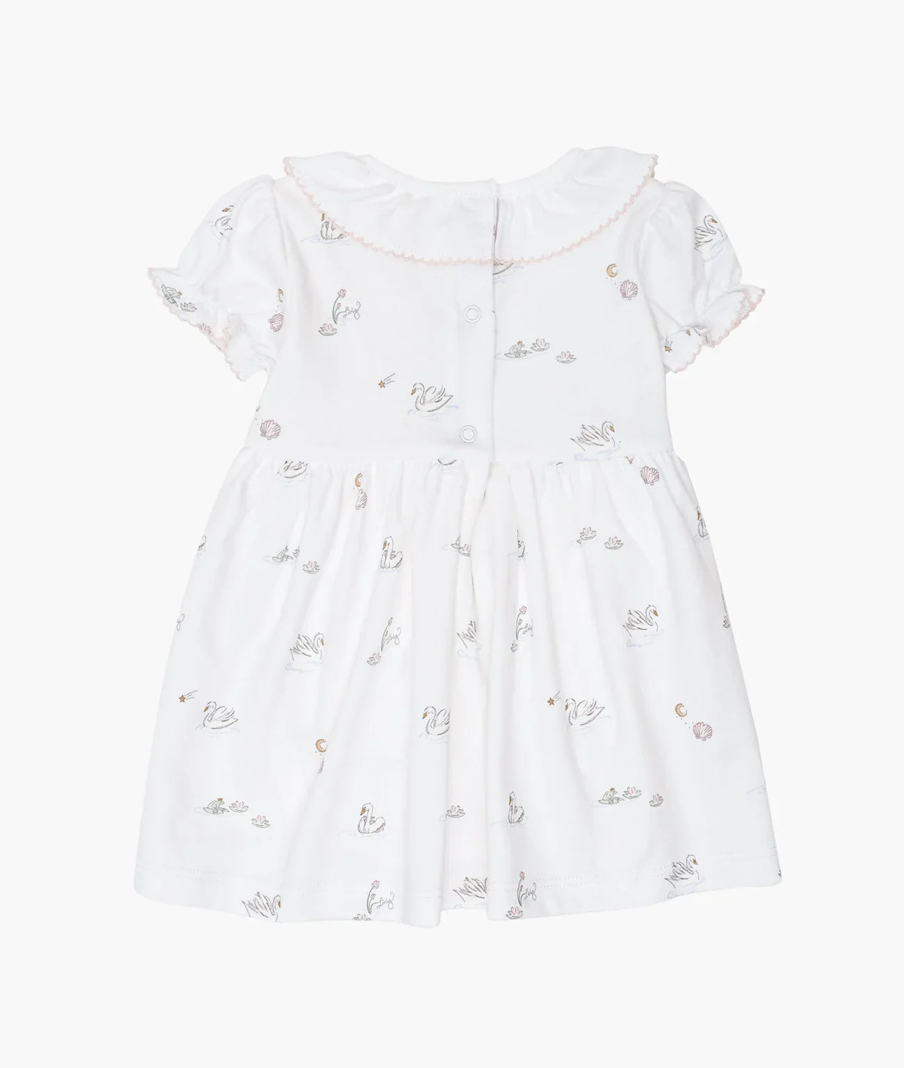 LIVLY Swans Ruffled Collar Dress White 9-12m