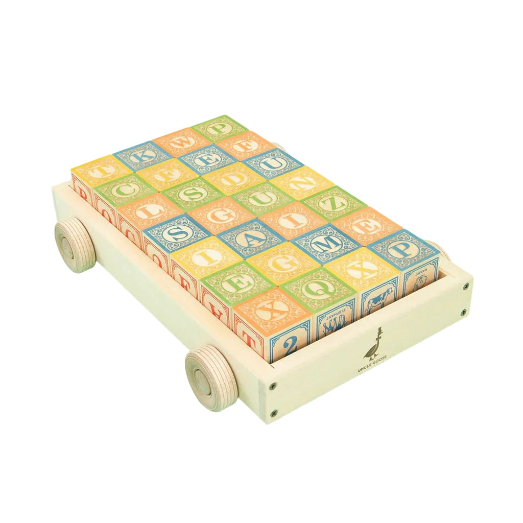 Classic Wooden ABC Blocks with Wagon