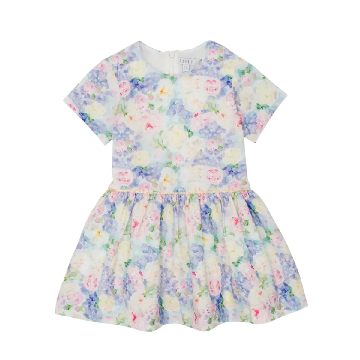 LIVLY Watercolor Floral Sandy Dress Purple 9-12m