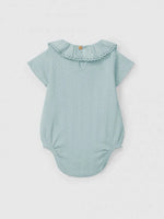 SNUG Body Ajours with Ruffle Collar — Mint Blu - 3M
