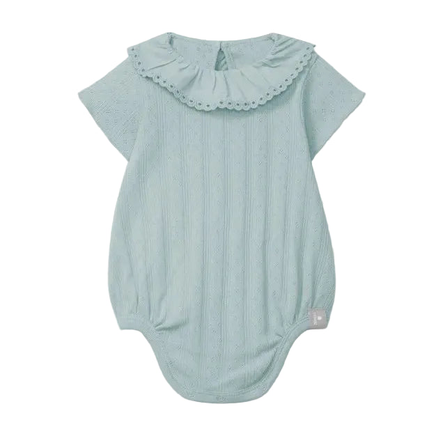 SNUG Body Ajours with Ruffle Collar — Mint Blu - 1M