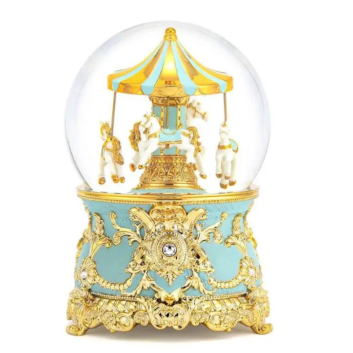 Luxury Snow Globe Music Box - Turquoise