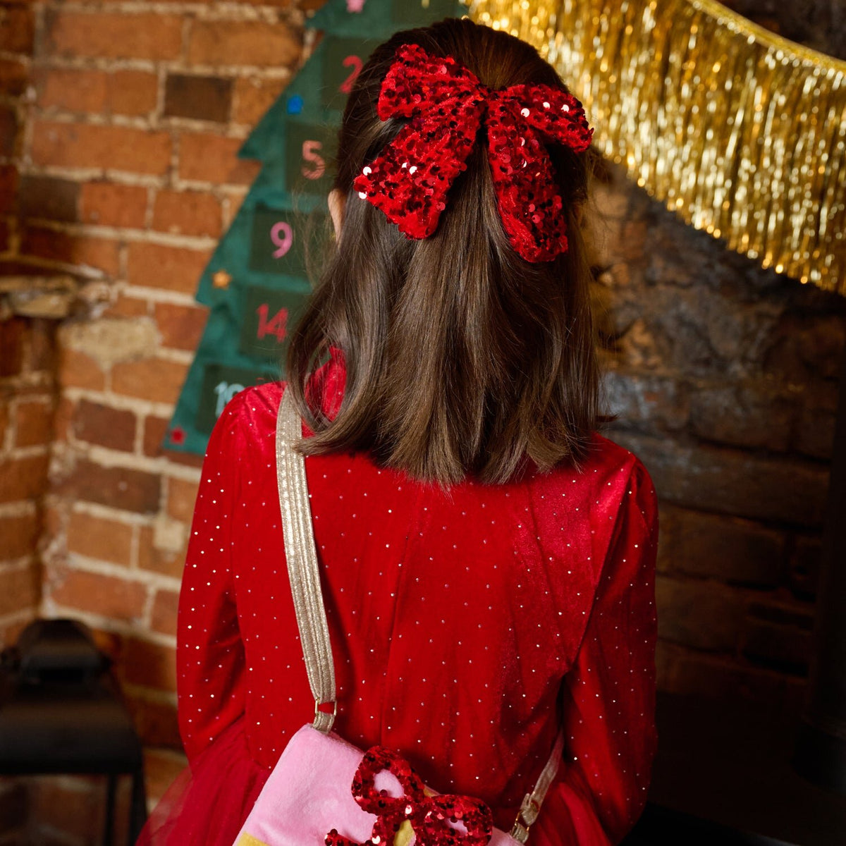 Bedazzle Sequin Bow Clip