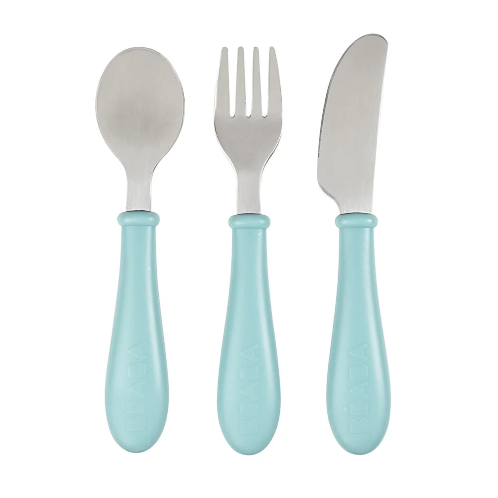 Beaba Stainless Steel Training Cutlery 3 Piece Set 
