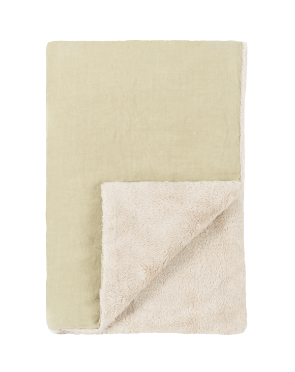 Winter Blanket in French Linen - Green Tea