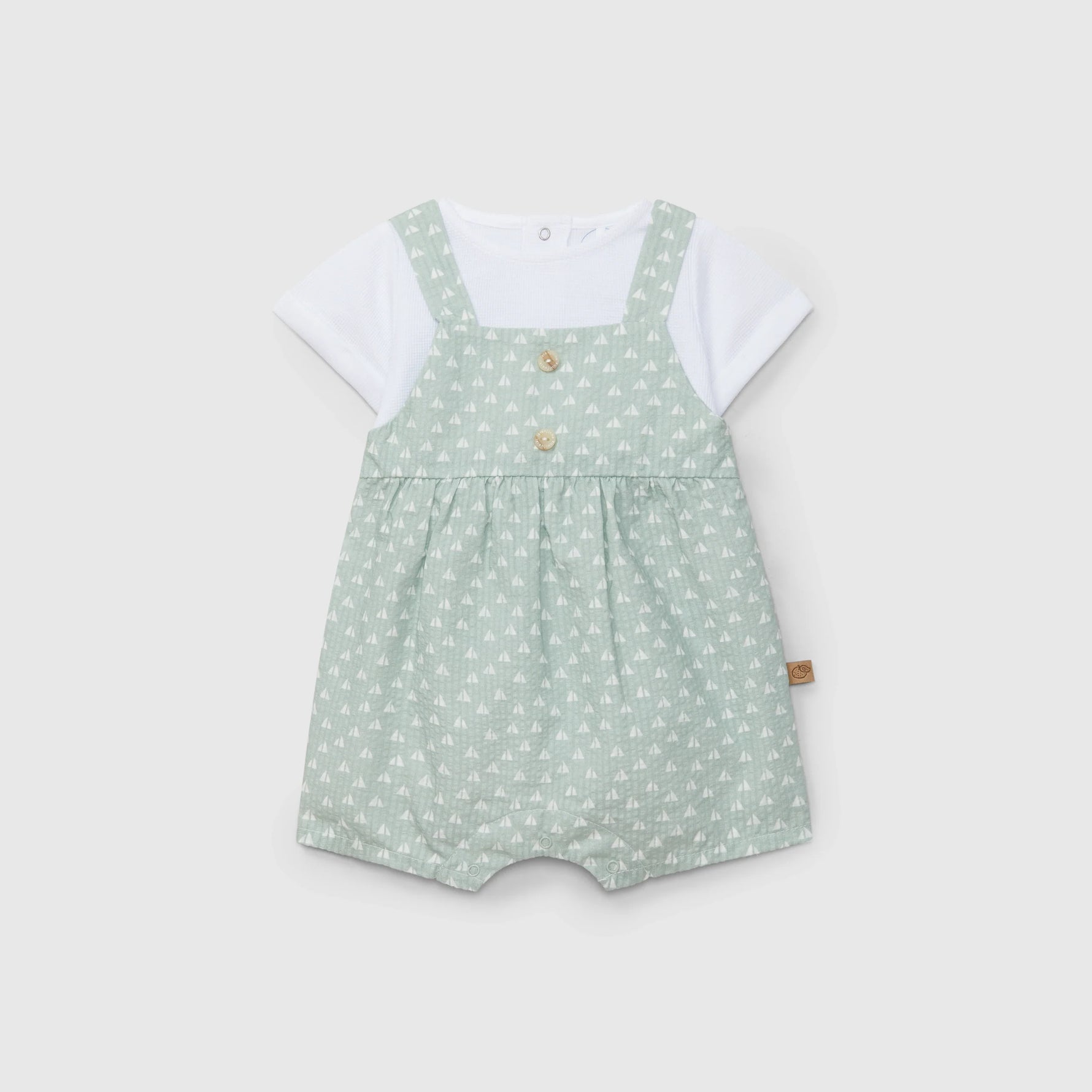 Laranjinha Romper two-in-one — Olive Green — 3M