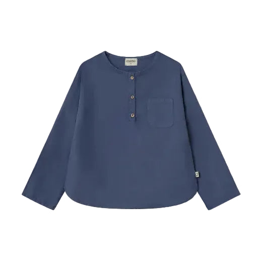 Linen Baby Shirt - Navy