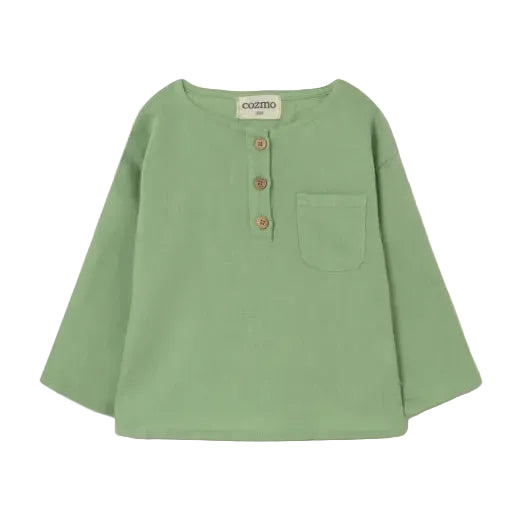 Linen Baby Shirt - Green