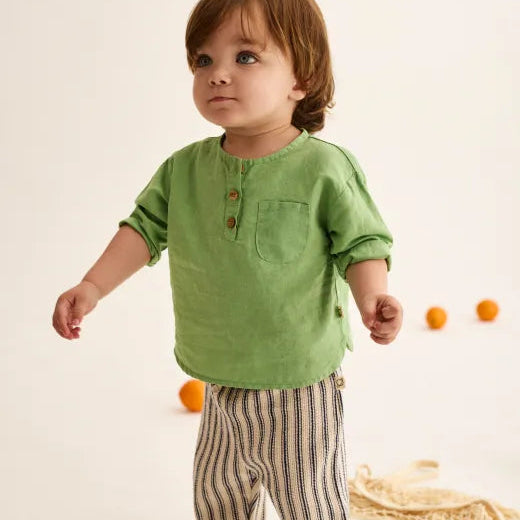 Linen Baby Shirt - Green