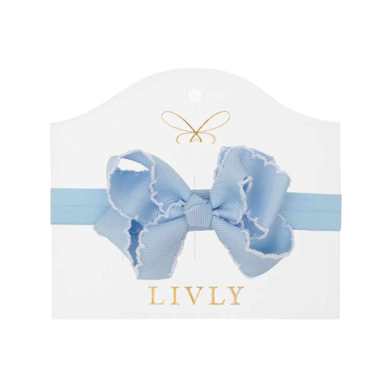 Picot Baby Hairband - Blue Bird