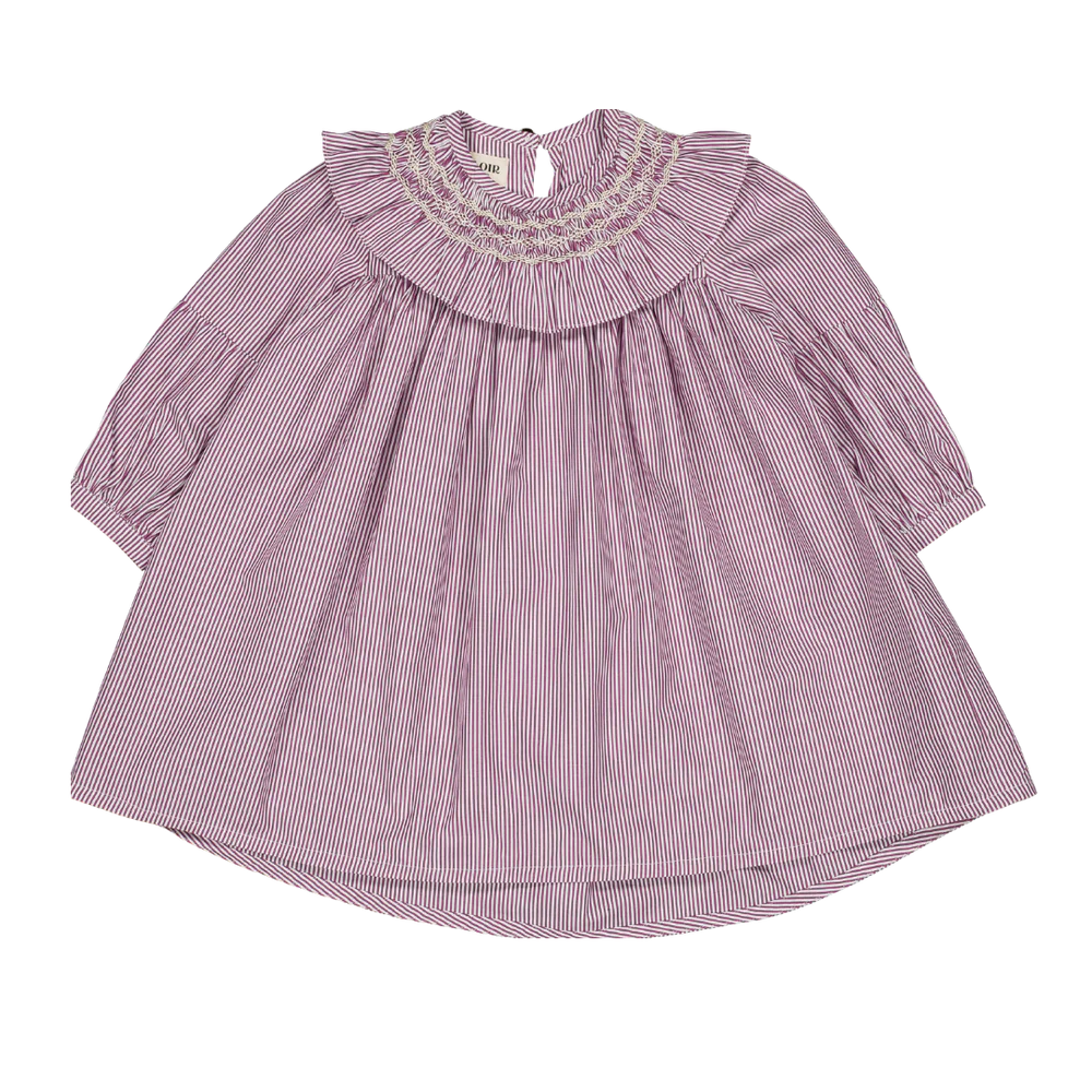 Bianca Dress - Bordeaux Stripes