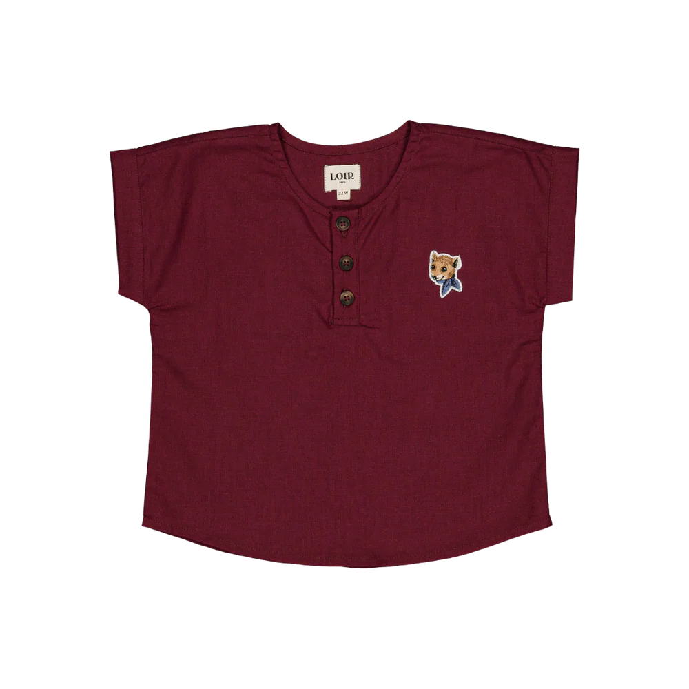 Blouse T - Burgundy Linen