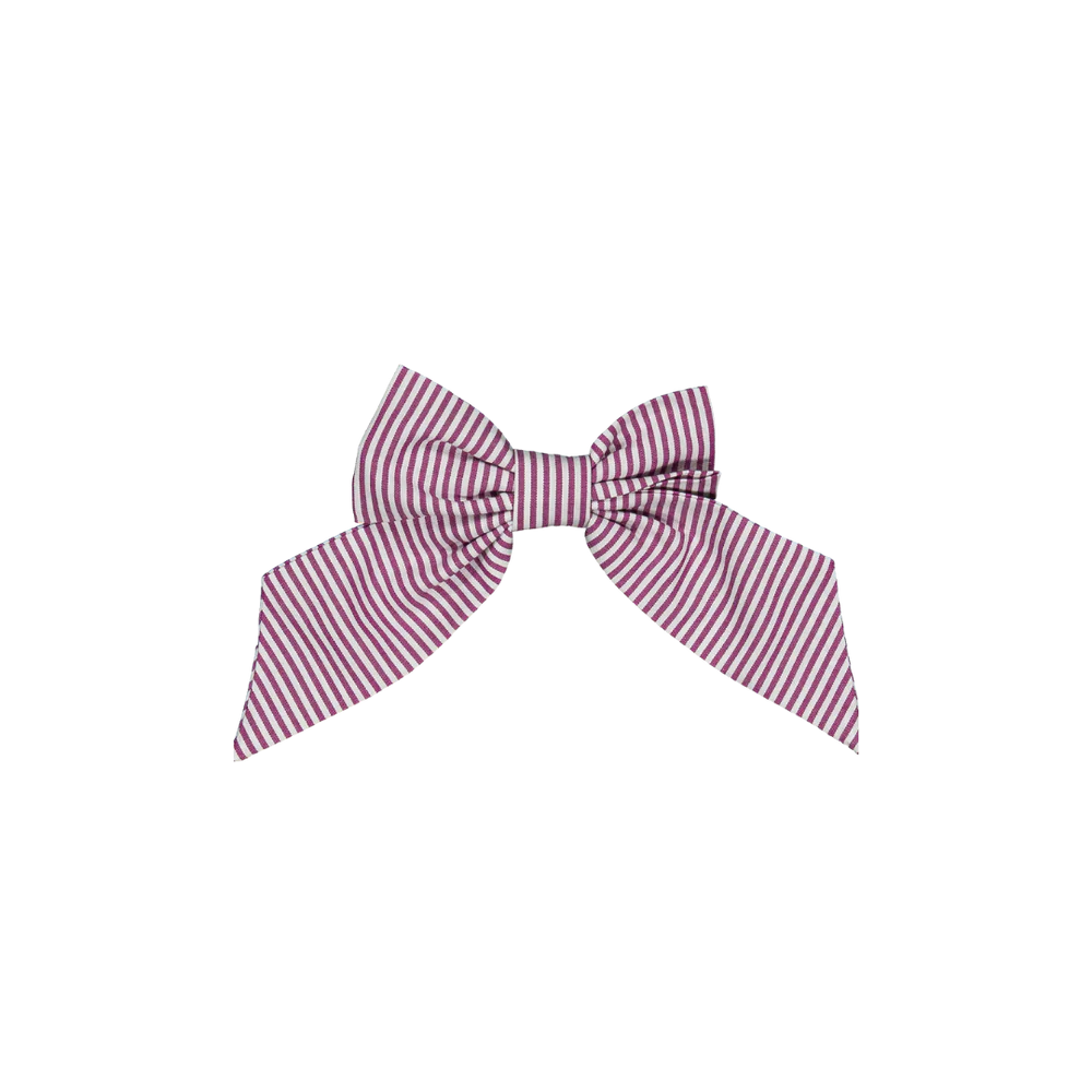 Carlotta Bow Clip - Bordeaux Stripes